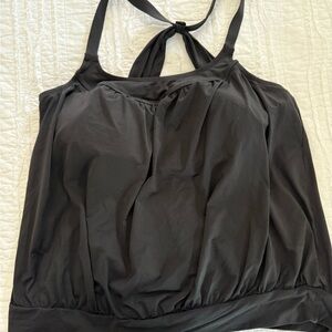 Lands' End Elegant Black Swim Tank Top